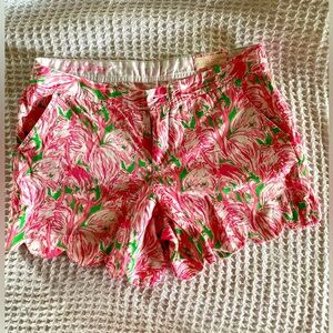 EUC Lilly Pulitzer flamingo buttercup shorts, sz 8